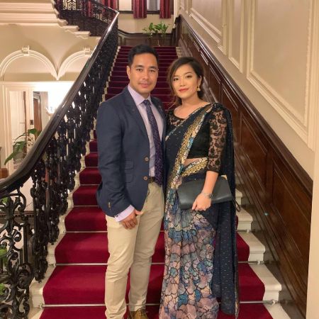 Nirmal Purja and his wife, Suchi Purja in an even at London